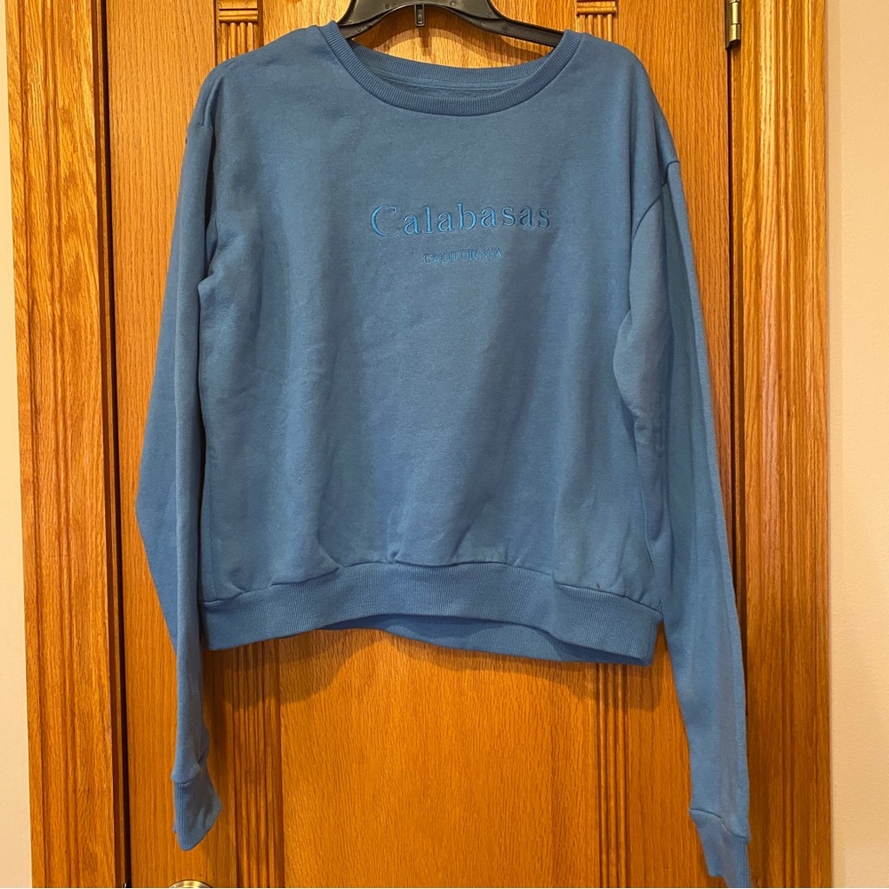 COTTON ON BLUE CALABASAS SWEATER SZ L